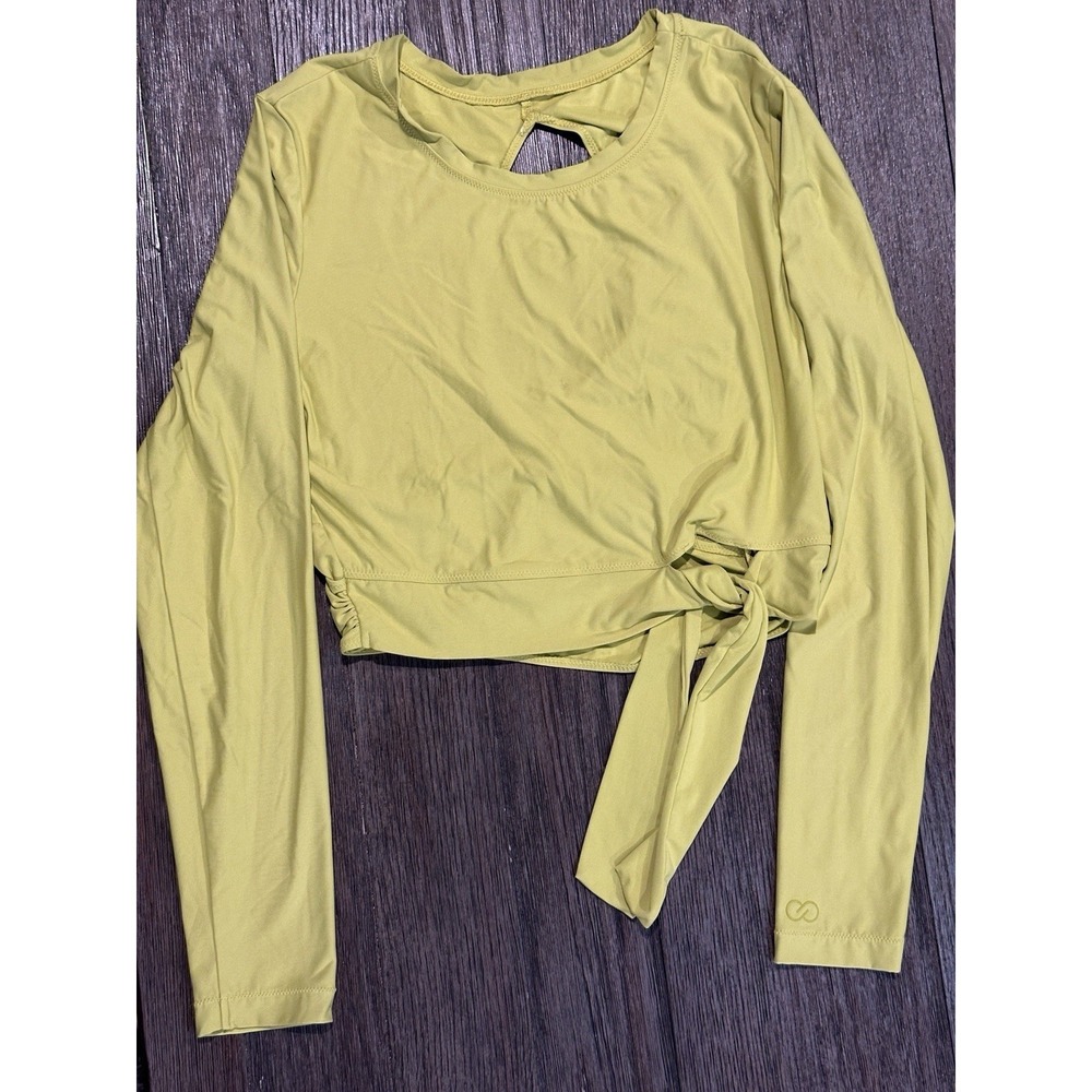 Calia By Carrie Underwood Crop Open Back front tie Yoga Top Long Sleeve Med - Picture 1 of 7